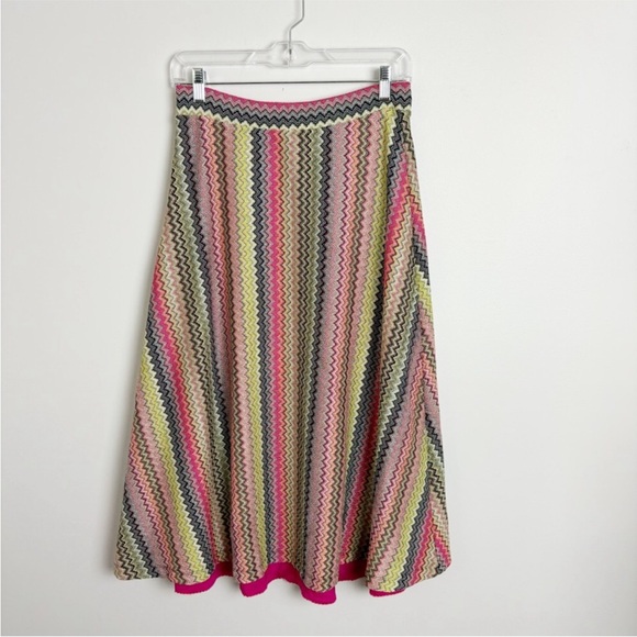 Anthropologie Maeve Arely Chevron Knit Midi Skirt, Sz M - Picture 2 of 3